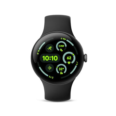 Google Pixel Watch 3 (45mm) Latest Model - Android Smartwatch, Heart Rate Tracking, Fitbit Advanced Running, Fitness Insights, 24-Hour Battery - Matte Black Aluminum Case - Obsidian Band - Wi-Fi
