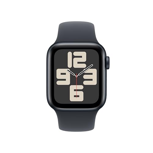 Apple Watch SE (2nd Gen) [GPS 40mm] Smartwatch with Midnight Aluminum Case with Midnight Sport Band S/M. Fitness and Sleep Trackers, Crash Detection, Heart Rate Monitor, Retina Display