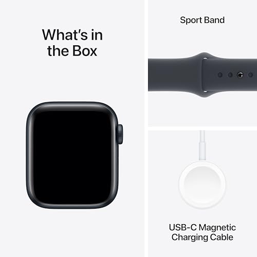 Apple Watch SE (2nd Gen) [GPS 40mm] Smartwatch with Midnight Aluminum Case with Midnight Sport Band S/M. Fitness and Sleep Trackers, Crash Detection, Heart Rate Monitor, Retina Display