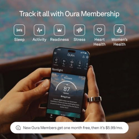 Oura Ring 4 - Silver - Size 10 - Smart Ring - Size First with Oura Ring 4 Sizing Kit - Sleep Tracking Wearable - Heart Rate - Fitness Tracker - Up to 8 Days of Battery Life