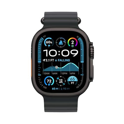 Apple Watch Ultra 2 [GPS + Cellular 49mm] Smartwatch, Sport Watch with Black Titanium Case with Black Ocean Band. Fitness Tracker, Precision GPS, Action Button, Extra-Long Battery Life