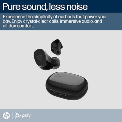 Poly – Voyager Free 20 – True Wireless Earbuds in Black - Adaptive ANC, AI Enhanced Audio and Personalized Comfort - Works with PC/Mobile