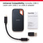 SanDisk 2TB Extreme Portable SSD - Up to 1050MB/s, USB-C, USB 3.2 Gen 2, IP65 Water and Dust Resistance, Updated Firmware - External Solid State Drive - SDSSDE61-2T00-G25