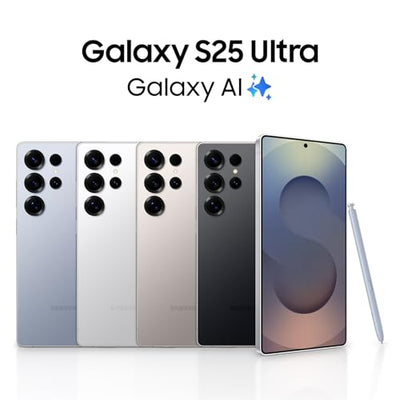 SAMSUNG Galaxy S25 Ultra Cell Phone, 256GB AI Smartphone, Unlocked Android, AI Camera, Fast Processor, Long Battery Life, 2025, US 1 Yr Manufacturer Warranty, Titanium Silverblue