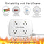 6 Ft Surge Protector Power Strip - 8 Widely Outlets with 4 USB Ports, 3 Side Outlet Extender with 6 Feet Extension Cord, Flat Plug, Wall Mount, Desk USB Charging Station, ETL,White