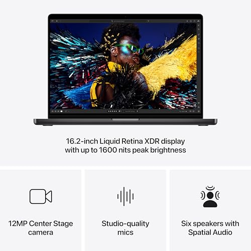 Apple 2024 MacBook Pro Laptop with M4 Max, 16‑core CPU, 40‑core GPU Built for Apple Intelligence, 16.2-inch Liquid Retina XDR Display, 128GB Unified Memory, 2TB SSD Storage; Space Black - Z1FW0007A