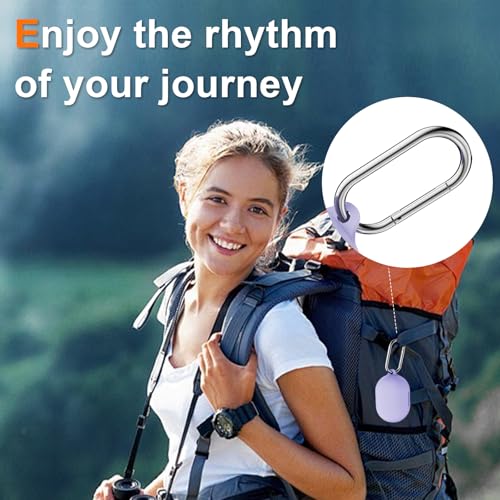 Compatible with Bose New QuietComfort Earbuds Case Cover, Soft Silicone Shockproof Protective Skin Case for Bose New QuietComfort Earbuds 2024 with Carabiner, Front LED Visible (Purple)